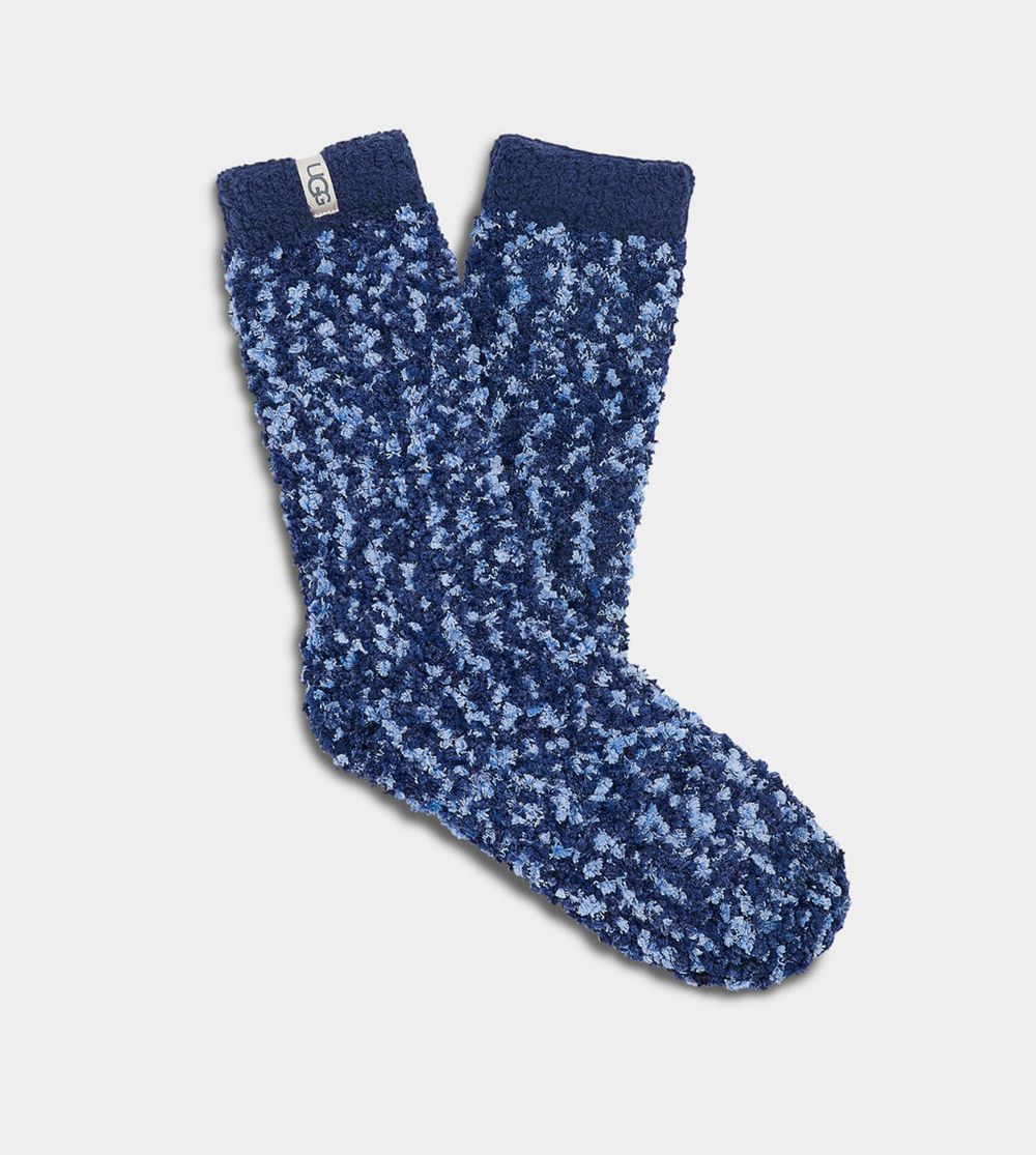 Ugg Sock Womens - Ugg Cozy Chenille Navy - 172FBJYMA